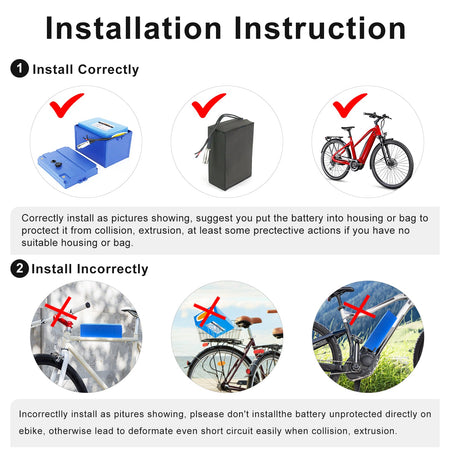 72V - 40Ah Lithium Ion Electric Bike Battery - Ebike Battery for 0 - 3000W Bicycle - E Scooter/Go Kart Battery
