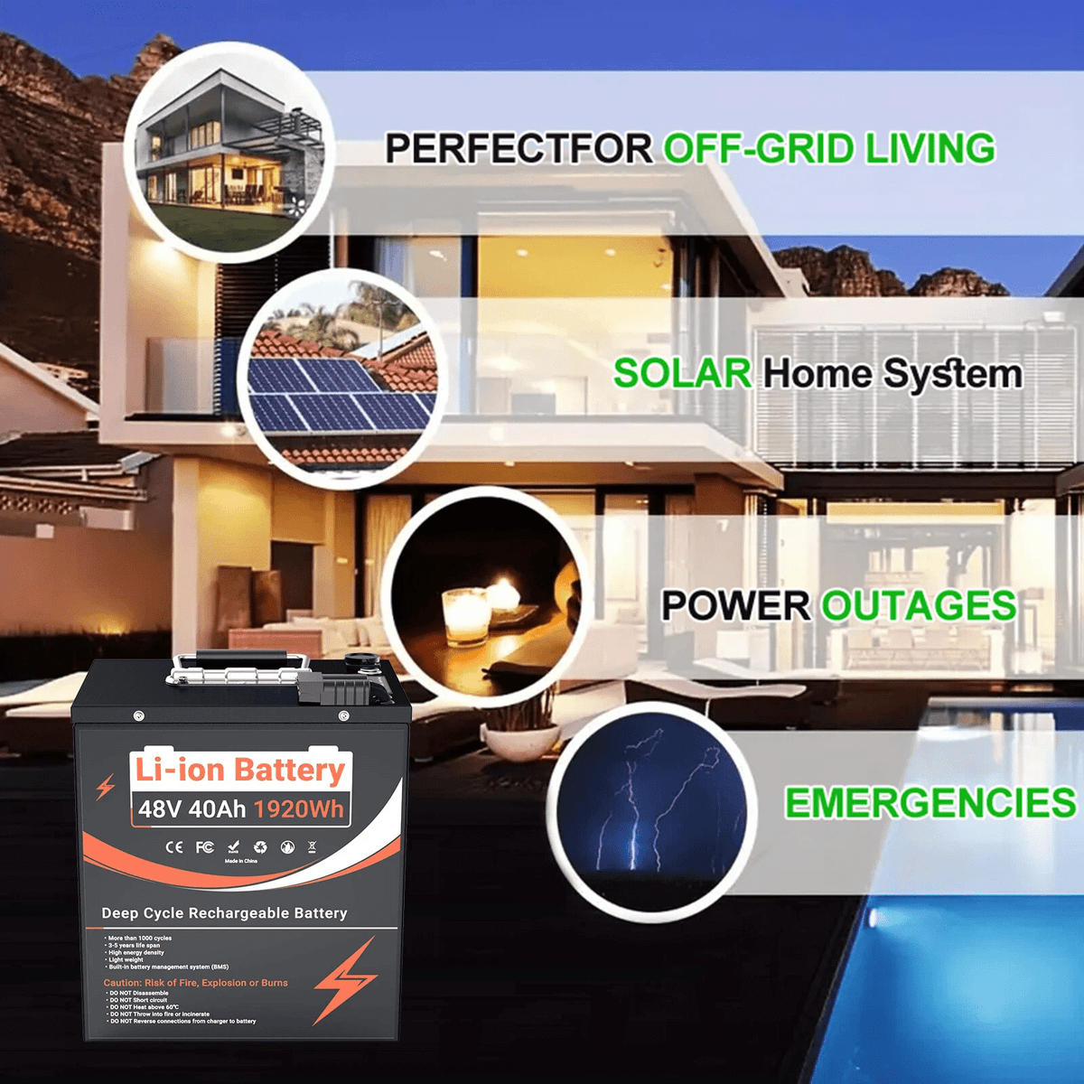 (UK Warehouse) 48V 40Ah LiFePO4 battery ebike power battery Lithium Pack for RV Sola electric bicycle, electric tricycle, e - scooter, street lights, monitoring, power bank, flashlights, emergency supply, nebulizerr Off - grid With 50A BMS - Fengli Power Tech Ltd