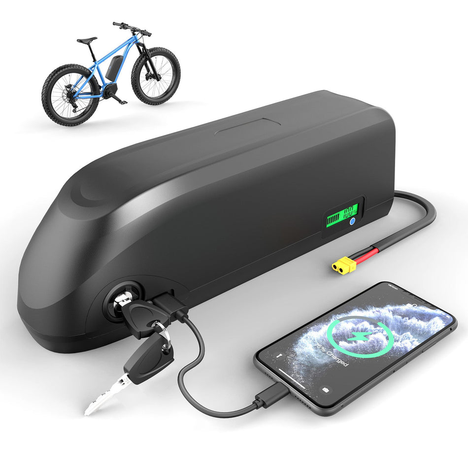 48V 20Ah Ebike Battery with Fuse/LED Indicator/Safe Lock Down Tube (5PIN) Electric Bicycle Battery for 1500W Motor