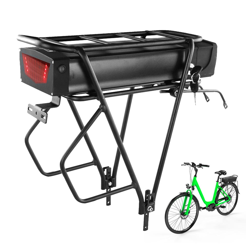 (BMS50A) Ebike Battery 48V 20AH Lithium Battery Pack for 1800W Motor, Rear Rack Electric bike battery with Rack, Charger