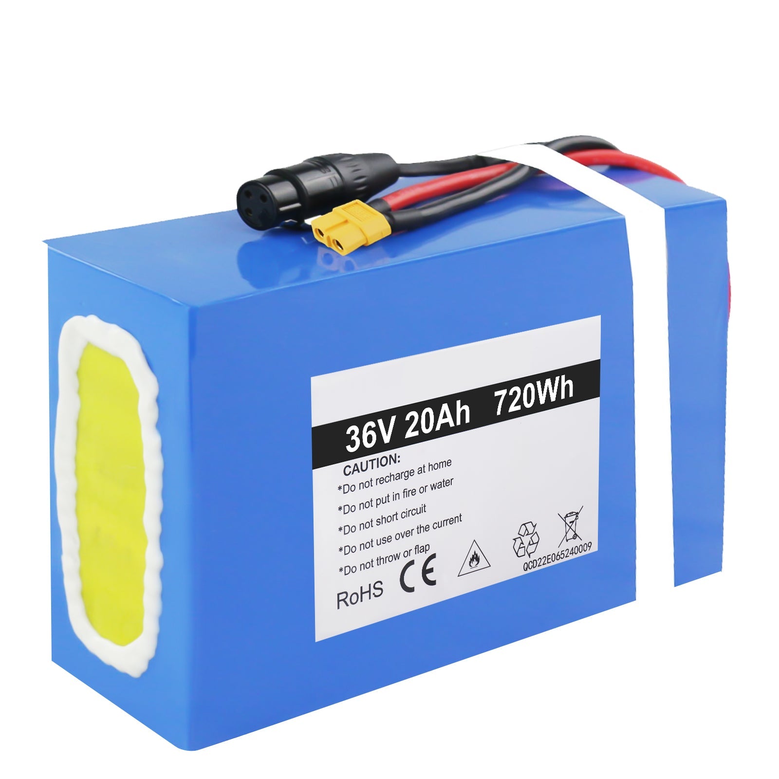 Waterproof Ebike Battery 36V 20AH Rechargeable PVC Batteries – BMS