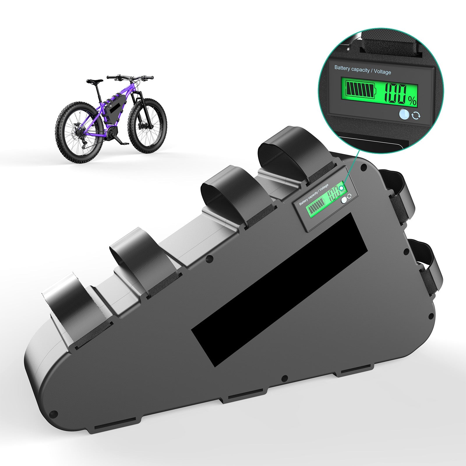 Ebike Battery 48V 28.8AH Triangle Long Range electirc Bike Lithium Battery with Charger for ebike, scooter 0-1800W Motor