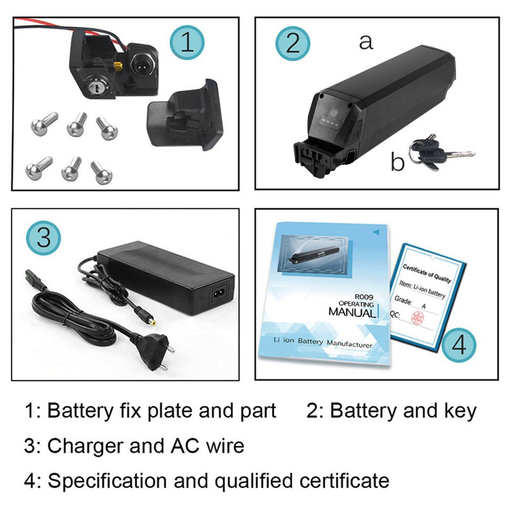 (EU Warehouse)48v ebike Battery 13ah Lithium Batteries e Bike Battery Dorado-Plus case e Bike Battery 0-1000w Motor with Charger - BMS EBike Tech Ltd