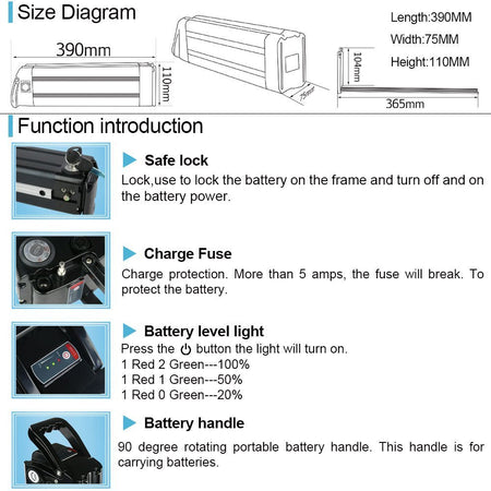 (EU Warehouse)Bicycle lithium battery 36V 17.5Ah Silverfish E - bike Li - ion batteries (BMS20A) for 0 - 500w Bafang motor with 2A charger - Fengli Power Tech Ltd