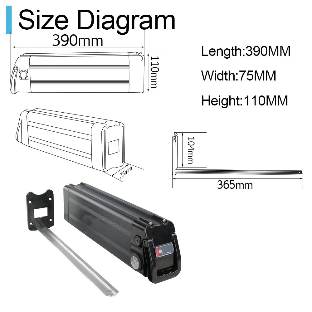 (EU Warehouse)Bicycle lithium battery 36V 17.5Ah Silverfish E - bike Li - ion batteries (BMS20A) for 0 - 500w Bafang motor with 2A charger - Fengli Power Tech Ltd