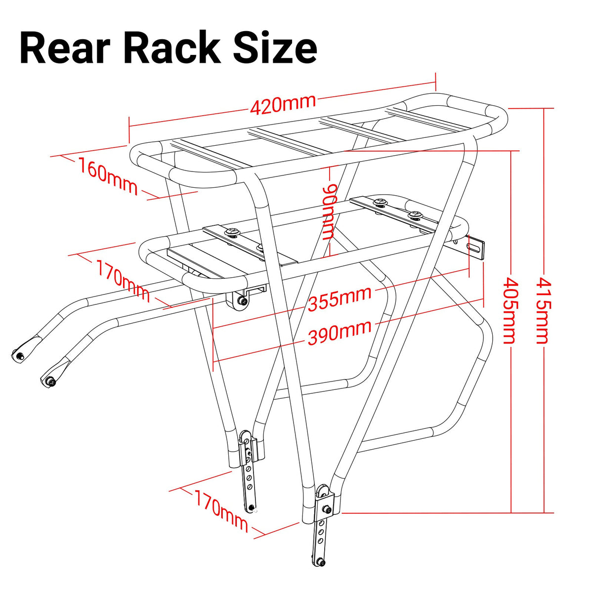 (UK/EU Warehouse) 36V/48V/52V/72V Rear Rack Ebike Battery With Luggage Rear Rack for 250w 350w 500w 750w 1000W 1500W 2000W 3000W Electric Bike Bicycle Motor Lithium Battery for 24'' - 28''Wheel with Charger - Fengli Power Tech Ltd