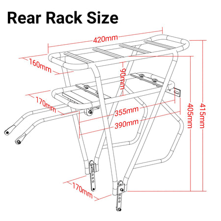 (UK/EU Warehouse) 36V/48V/52V/72V Rear Rack Ebike Battery With Luggage Rear Rack for 250w 350w 500w 750w 1000W 1500W 2000W 3000W Electric Bike Bicycle Motor Lithium Battery for 24'' - 28''Wheel with Charger - Fengli Power Tech Ltd