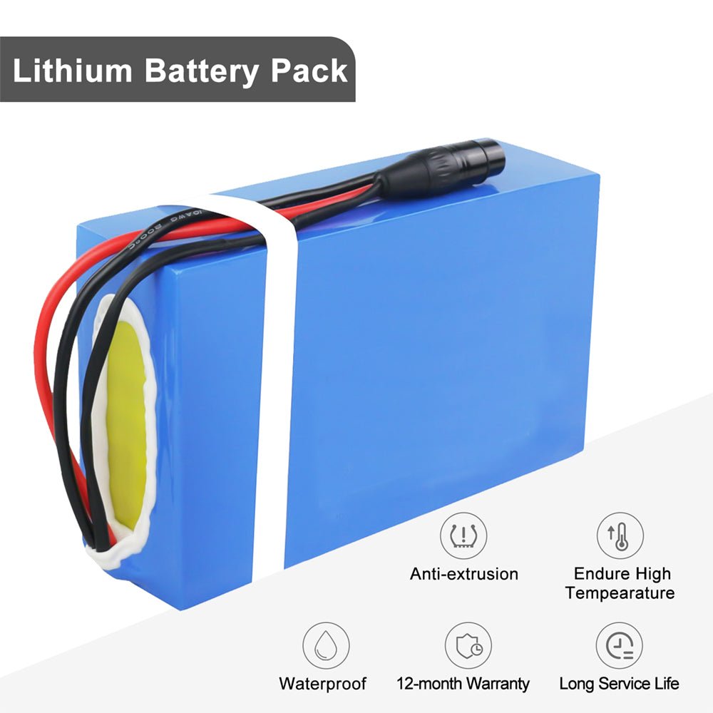 (UK/EU Warehouse) 36V/48V/60V/72V E - bike Battery for 3000W 2000W 1500W 1000W 750W 500W 250w Ebike, Go - kart, Scooter Motor PVC Skin Waterproof Lithium Battery Pack with Charger - Fengli Power Tech Ltd