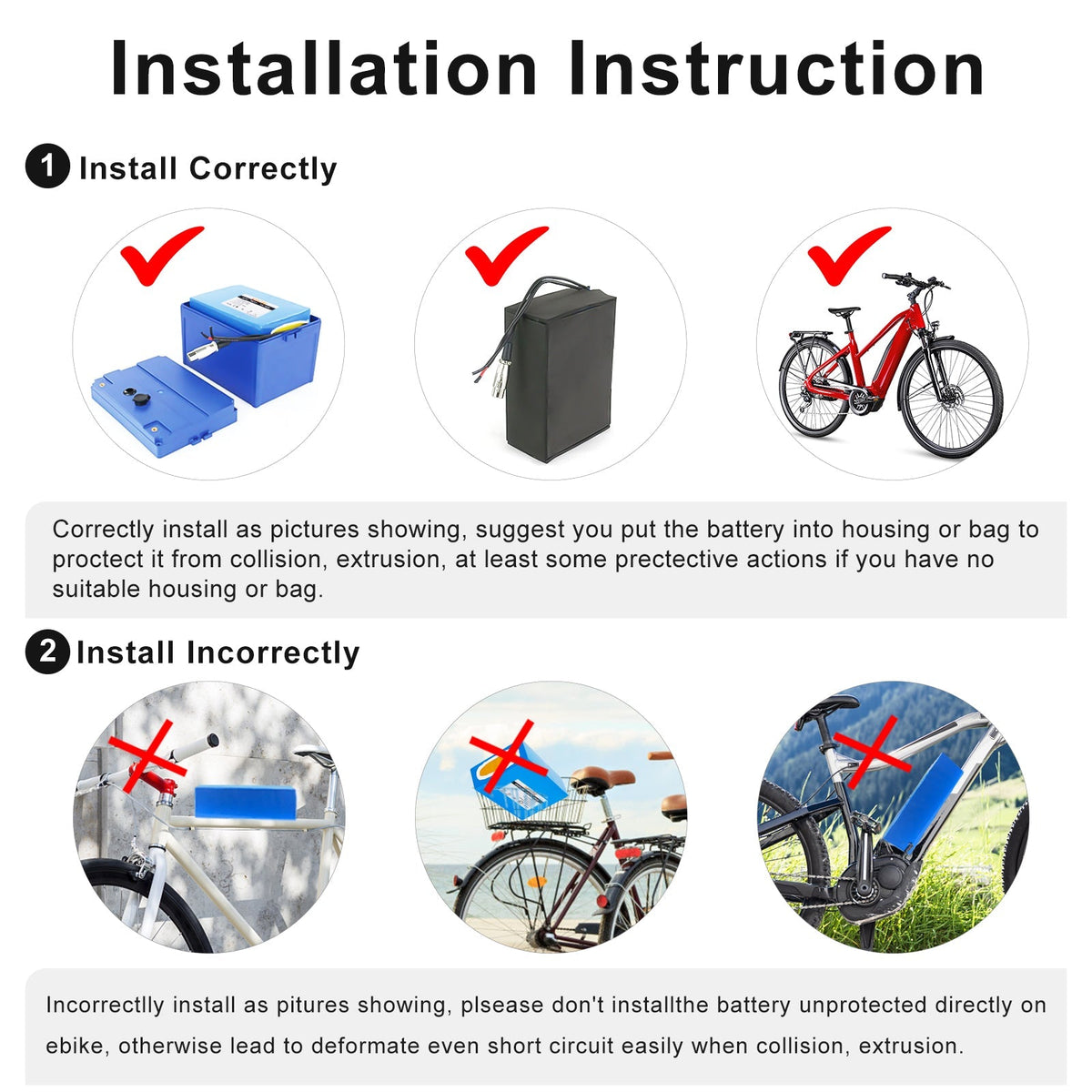 (US Warehouse) 48V 20AH Ebike Lithium Li - ion (BMS 50A)Battery for 1500W 1000W 750W 500W E - bike Electric Bike Motercyckle, Go - kart, Scooter, Waterproof lithium Battery Pack Rechargeable - Fengli Power Tech Ltd