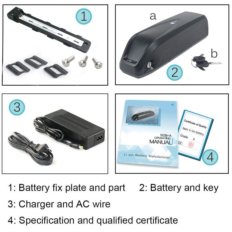 (US Warehouse)Ebike Battery 48V 14.4AH LG CELLS Small Size Hailong Electric Bike Battery for 250W 350W 500W 750W 1000W motor with charger - Fengli Power Tech Ltd