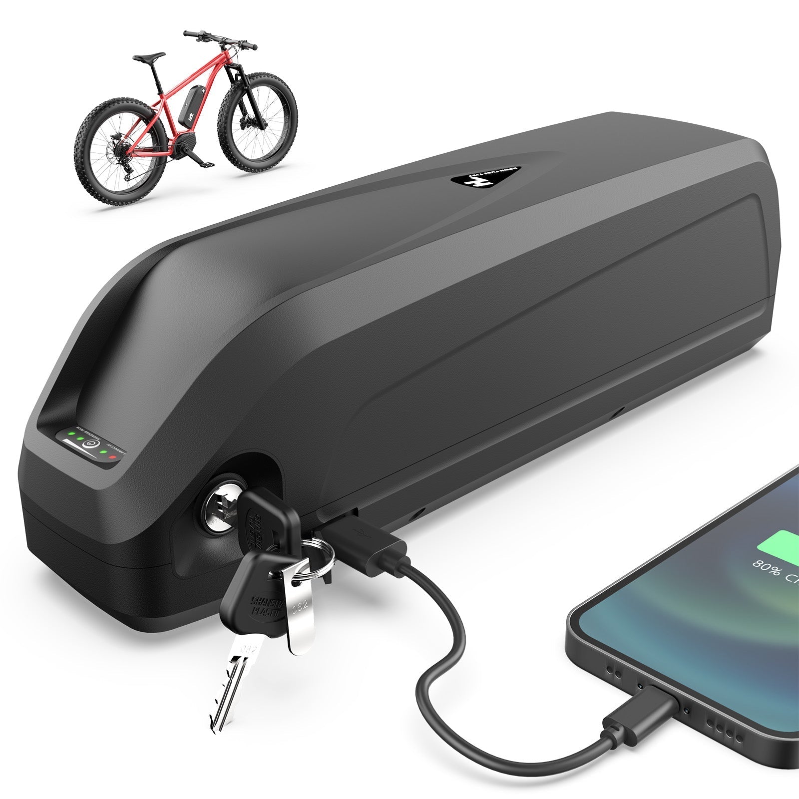 (US Warehouse)Ebike Battery 52V 20AH LG 4800 CELLS Lithium ion Battery with US Charger, USB Port for 48V/52V Electric Bike 250W 450w 500w 750w 1000w 1500W motor - Fengli Power Tech Ltd