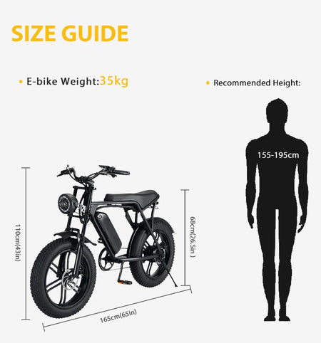 V8 Electric Mountain Bike with 750W Motor 48V 15Ah Removable Larger Battery 18.6MPH 20'' Fat Tire E Bike Shi-Mano 7-Speed