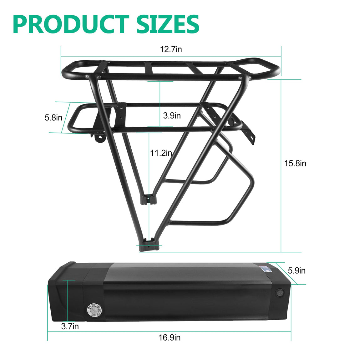 Ebike Battery 48V 20AH Lithium Pack with Rear Rack Design – Fengli ...