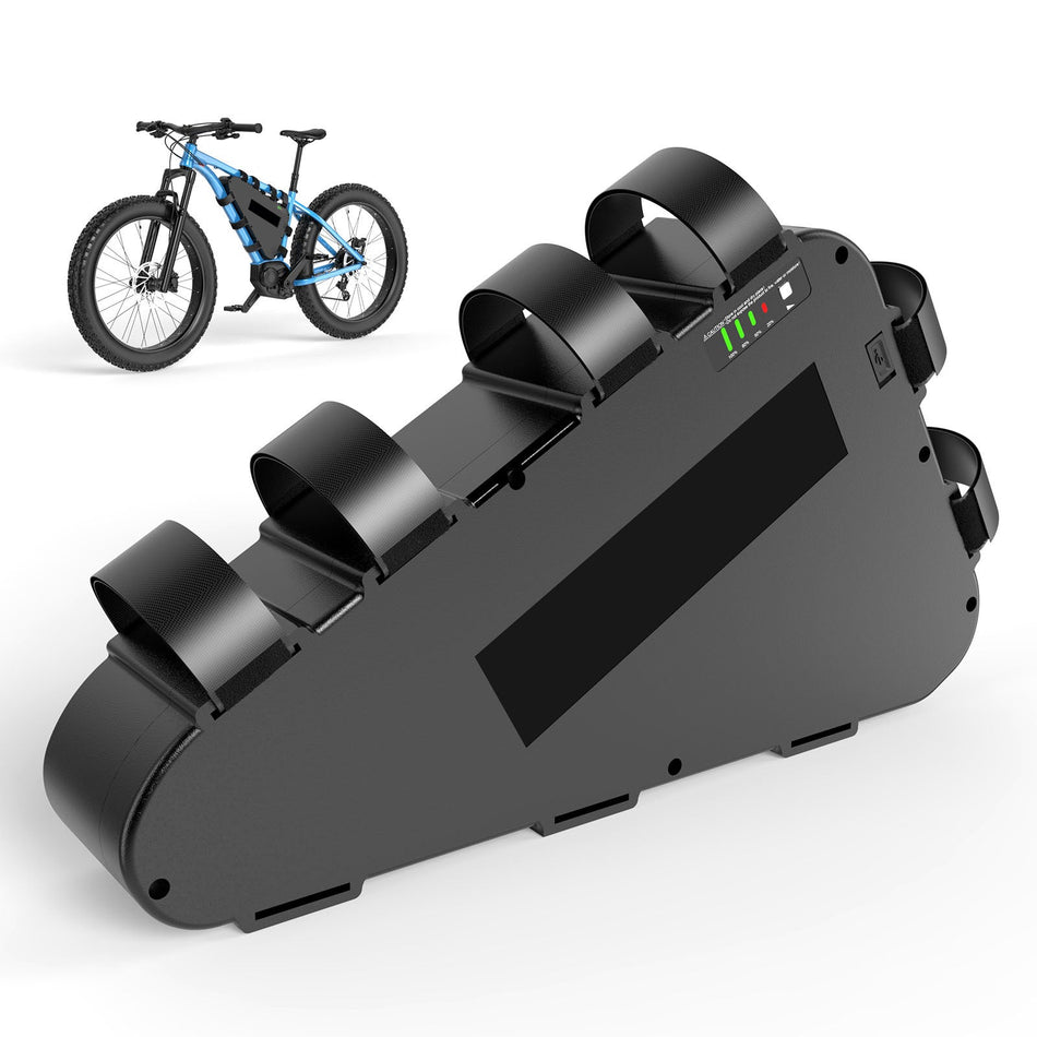 52V 24Ah Electric Bicycle Lithium Battery, Triangular Battery, with USB Connection and 4A Charger, for 250W-1500W Motor
